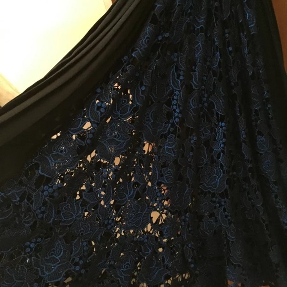 Vionnet dress metallic blue lace silk 8 - Picture 6 of 8